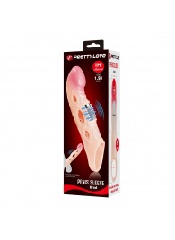 Телесная удлиняющая насадка с рельефом и вибрацией Brad - 21,3 см. - Baile - в Ноябрьске купить с доставкой