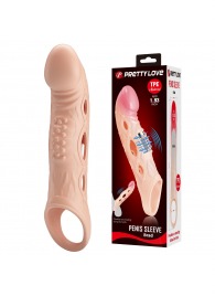 Телесная удлиняющая насадка с рельефом и вибрацией Brad - 21,3 см. - Baile - в Ноябрьске купить с доставкой