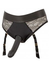 Черный женский страпон Strap-on Set: трусики и насадка - Orion - купить с доставкой в Ноябрьске