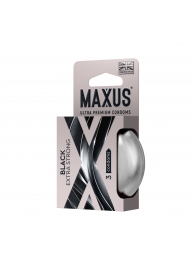 Черные утолщенные презервативы MAXUS Extra Strong с железным кейсом - 3 шт. - Maxus - купить с доставкой в Ноябрьске