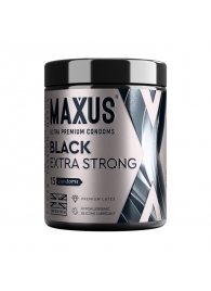 Черные утолщенные презервативы MAXUS Extra Strong с железным кейсом - 15 шт. - Maxus - купить с доставкой в Ноябрьске