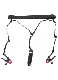 Женские вибростринги с зажимами для половых губ Spreader String with Vibrator - Orion - купить с доставкой в Ноябрьске