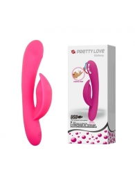 Розовый перезаряжаемый вибромассажер Sidney с функцией поглаживания - 19,5 см. - Baile