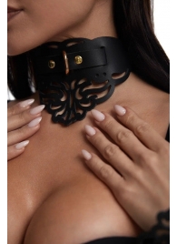 Фигурный чокер с узорами и золотистой фурнитурой - Crazy Handmade - купить с доставкой в Ноябрьске