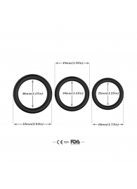 Набор из 3 черных эрекционных колец Stay Hard - Boys of Toys - в Ноябрьске купить с доставкой