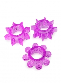 Набор из 3 лиловых эрекционных колец различной формы - Erowoman-Eroman - в Ноябрьске купить с доставкой