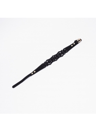 Черный ажурный чокер с золотистой фурнитурой - Crazy Handmade - купить с доставкой в Ноябрьске