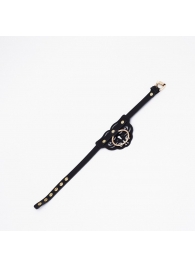 Черный чокер с клепками и золотистой фурнитурой - Crazy Handmade - купить с доставкой в Ноябрьске