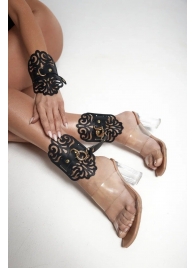 Черный фигурные оковы с золотистой фурнитурой - Crazy Handmade - купить с доставкой в Ноябрьске