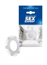 Эластичное эрекционное кольцо с шипиками и шариками - Sex Expert - в Ноябрьске купить с доставкой