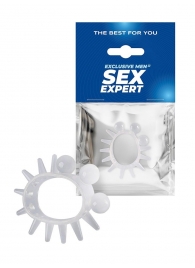 Эластичное эрекционное кольцо с шариками и лучами - Sex Expert - в Ноябрьске купить с доставкой