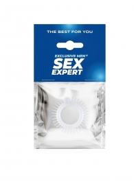 Эластичное эрекционное кольцо с шипиками и шариком - Sex Expert - в Ноябрьске купить с доставкой