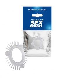Эластичное эрекционное кольцо с 3 шариками и шипами - Sex Expert - в Ноябрьске купить с доставкой