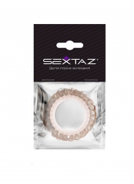 Эрекционное кольцо с бежевыми «ресничками» - Sextaz - в Ноябрьске купить с доставкой