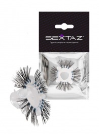 Эластичное эрекционное кольцо с черными «ресничками» - Sextaz - в Ноябрьске купить с доставкой