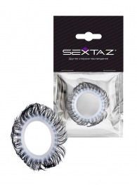 Эластичное эрекционное колечко с черными «ресничками» - Sextaz - в Ноябрьске купить с доставкой