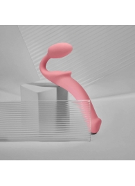 Розовый безремневой страпон Strap-on-me Semi-Realistic Bendable Strap-On size L - Strap-on-me - купить с доставкой в Ноябрьске