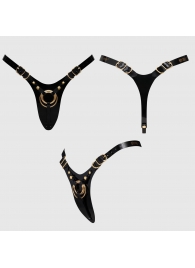 Черный пояс для фиксации насадок Strap-On-Me Leatherette Harness Fabulous - Strap-on-me - купить с доставкой в Ноябрьске