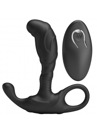 Черный изогнутый массажёр простаты с вибрацией и пультом ДУ - Baile - в Ноябрьске купить с доставкой