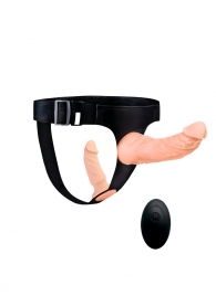 Женский страпон с 2 насадками, вибрацией и пультом ДУ - Erowoman-Eroman - купить с доставкой в Ноябрьске