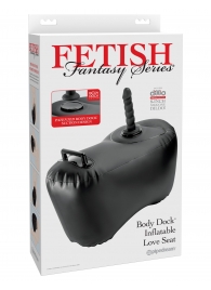 Черное надувное кресло с платформой для фиксации дилдо Body Dock Inflatable Love Seat - Pipedream - купить с доставкой в Ноябрьске