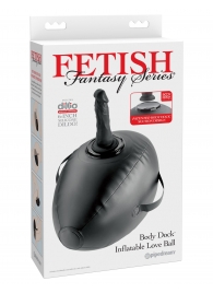 Черный надувной мяч с платформой для фиксации дилдо Body Dock Inflatable Love Ball - Pipedream - купить с доставкой в Ноябрьске