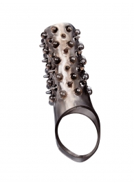 Дымчатая насадка на пенис с шипами и выпуклостями - 12,5 см. - Sex Expert - в Ноябрьске купить с доставкой