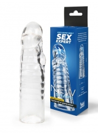 Прозрачная закрытая насадка на член - 15 см. - Sex Expert - в Ноябрьске купить с доставкой