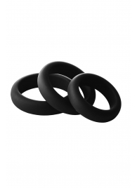 Набор из 3 черных эрекционных колец Smooth Silicone Cockring Pack - Dream Toys - в Ноябрьске купить с доставкой