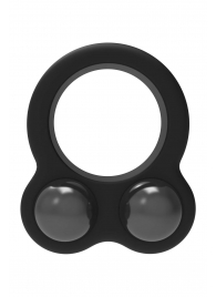 Черное эрекционное кольцо с утяжелителями Cockring Dual Weight - Dream Toys - в Ноябрьске купить с доставкой