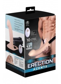 Телесный полый страпон с вибрацией Erection Agents - 24,1 см. - NMC - купить с доставкой в Ноябрьске