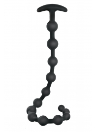 Черная анальная цепочка Ribbed Silicone Anal Beads - 48,3 см. - NMC