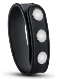 Черное эрекционное кольцо на кнопках - Blush Novelties - в Ноябрьске купить с доставкой