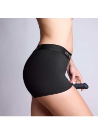 Черные трусики-боксеры для фиксации насадок Strap-on-me Harness Lingerie Allure - size L - Strap-on-me - купить с доставкой в Ноябрьске