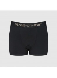 Черные трусики-боксеры для фиксации насадок Strap-on-me Harness Lingerie Allure - size XL - Strap-on-me - купить с доставкой в Ноябрьске
