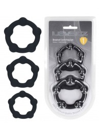 Набор из 3 эрекционных колец Beaded Silicone Cockring Set - Shots Media BV - в Ноябрьске купить с доставкой