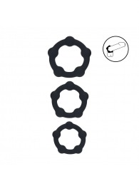 Набор из 3 эрекционных колец Beaded Silicone Cockring Set - Shots Media BV - в Ноябрьске купить с доставкой