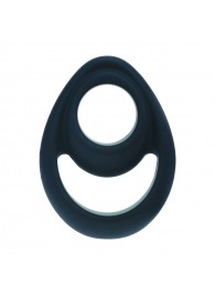 Черное эрекционное кольцо Double Ergo Silicone Cockring - Shots Media BV - в Ноябрьске купить с доставкой