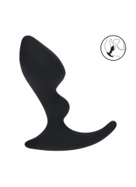 Черная анальная пробка для массажа простаты Double Ripple Silicone Prostate Massager - Shots Media BV - в Ноябрьске купить с доставкой