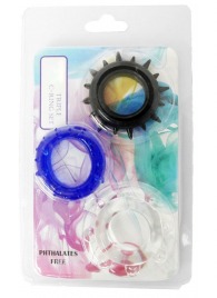 Набор из 3 эрекционных колец разного цвета и рельефа - Boys of Toys - в Ноябрьске купить с доставкой