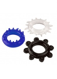 Набор из 3 эрекционных колец разного цвета и рельефа - Boys of Toys - в Ноябрьске купить с доставкой