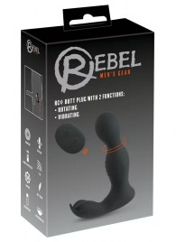 Черная анальная пробка с вибрацией, вращением и пультом ДУ RC Butt Plug with 2 Functions - Orion - в Ноябрьске купить с доставкой