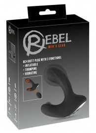 Черная анальная вибропробка с функцией расширения RC Butt Plug with 3 functions - Orion - в Ноябрьске купить с доставкой