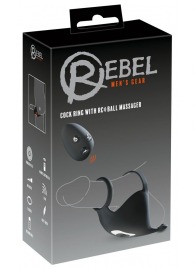 Черная вибронасадка для эрекции и стимуляции мошонки Cock ring with RC ball massager - Orion - в Ноябрьске купить с доставкой