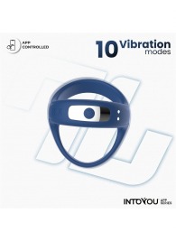 Синее интерактивное эрекционное виброкольцо Rank - Intoyou - в Ноябрьске купить с доставкой