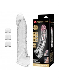 Прозрачный фаллоудлинитель с подхватом мошонки Silas - 26 см. - Baile - в Ноябрьске купить с доставкой