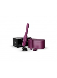 Фиолетовая секс-машина с функцией нагрева, насадками и присоской Sesh - Zalo - купить с доставкой в Ноябрьске