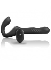 Черный безремневой страпон с вибрацией и возвратно-поступательными движениями - 24 см. - Ibiza - купить с доставкой в Ноябрьске