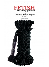 Черная веревка для фиксации Deluxe Silky Rope - 9,75 м. - Pipedream - купить с доставкой в Ноябрьске