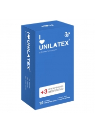 Классические презервативы Unilatex Natural Plain - 12 шт. + 3 шт. в подарок - Unilatex - купить с доставкой в Ноябрьске